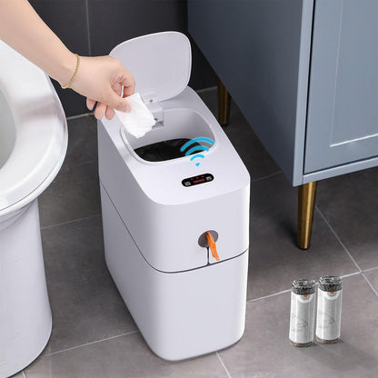 Basurero de baño (15 Litros) impermeable, con sensor de movimiento