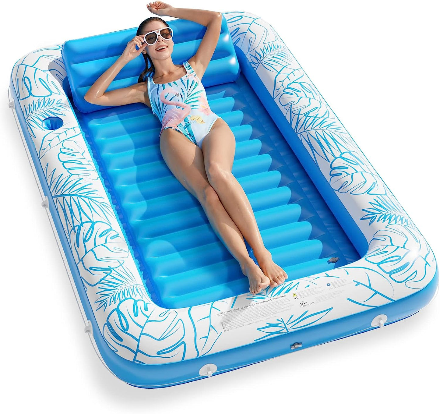 Flotador inflable de piscina para tomar sol con almohadilla