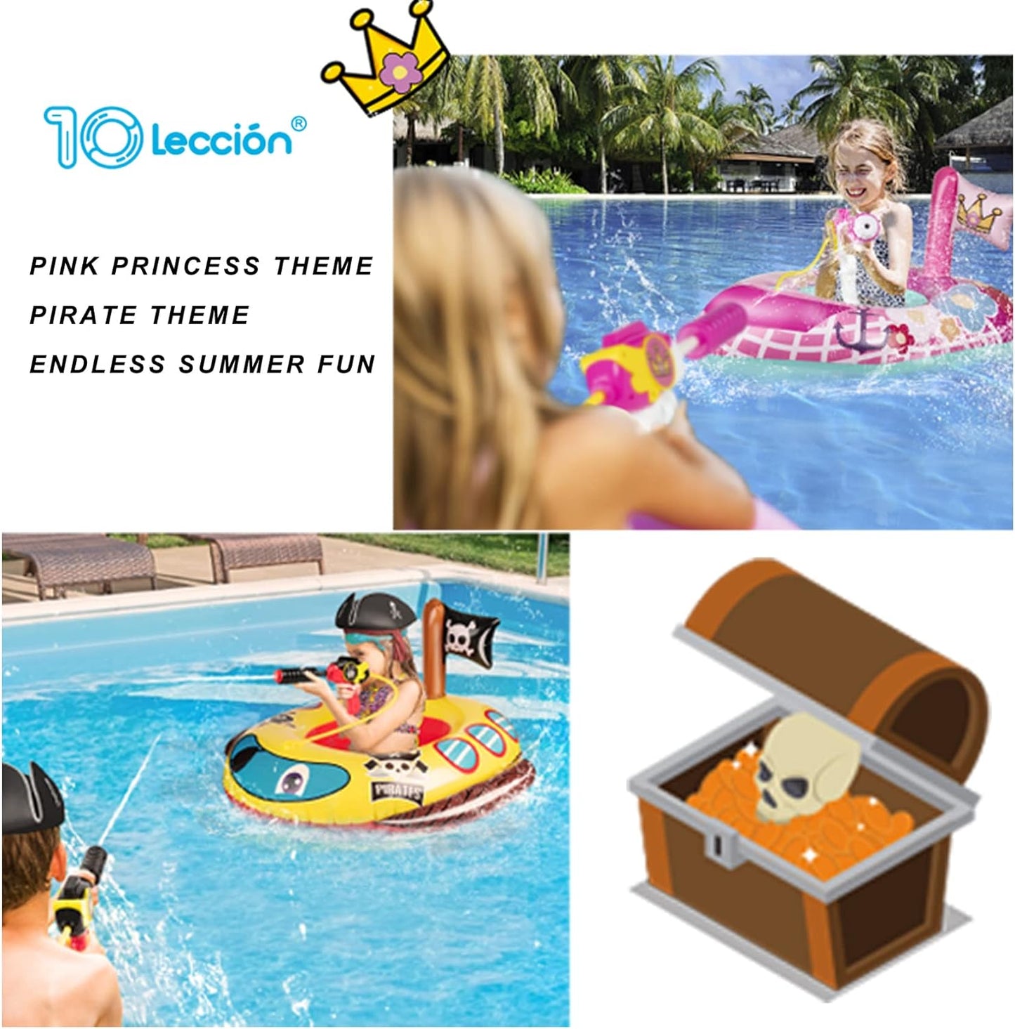 Flotador inflable con pistola de agua | Barco Pirata y Barco Princesa