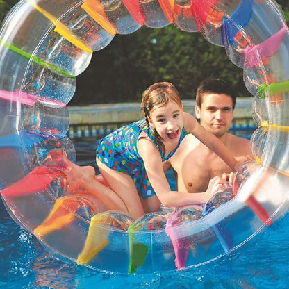 Flotador para piscina o lago en forma de rodillo