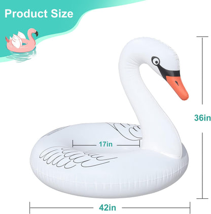 Flotador inflable de piscina con luz | Cisne