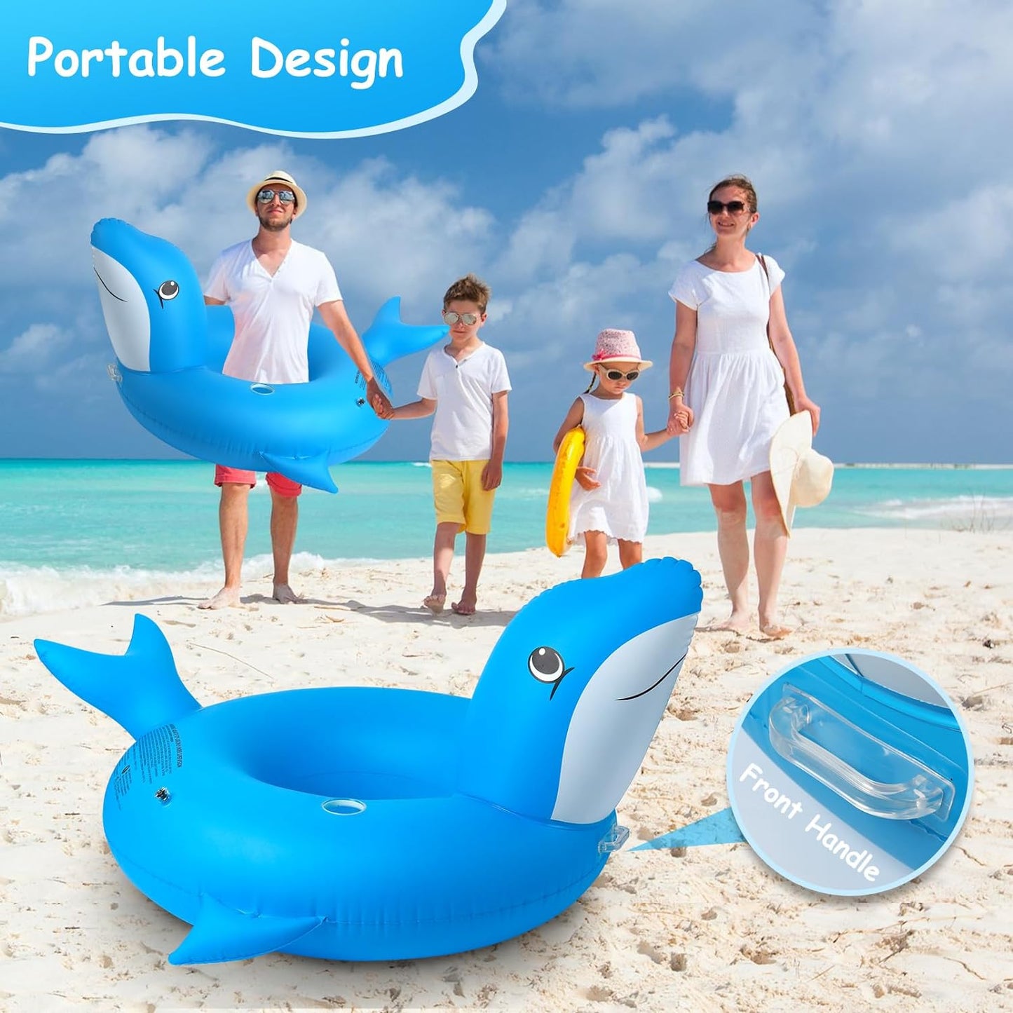 Flotador inflable de piscina con luz | Delfín