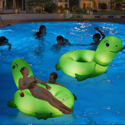 Flotador inflable de piscina con luz | Tortuga