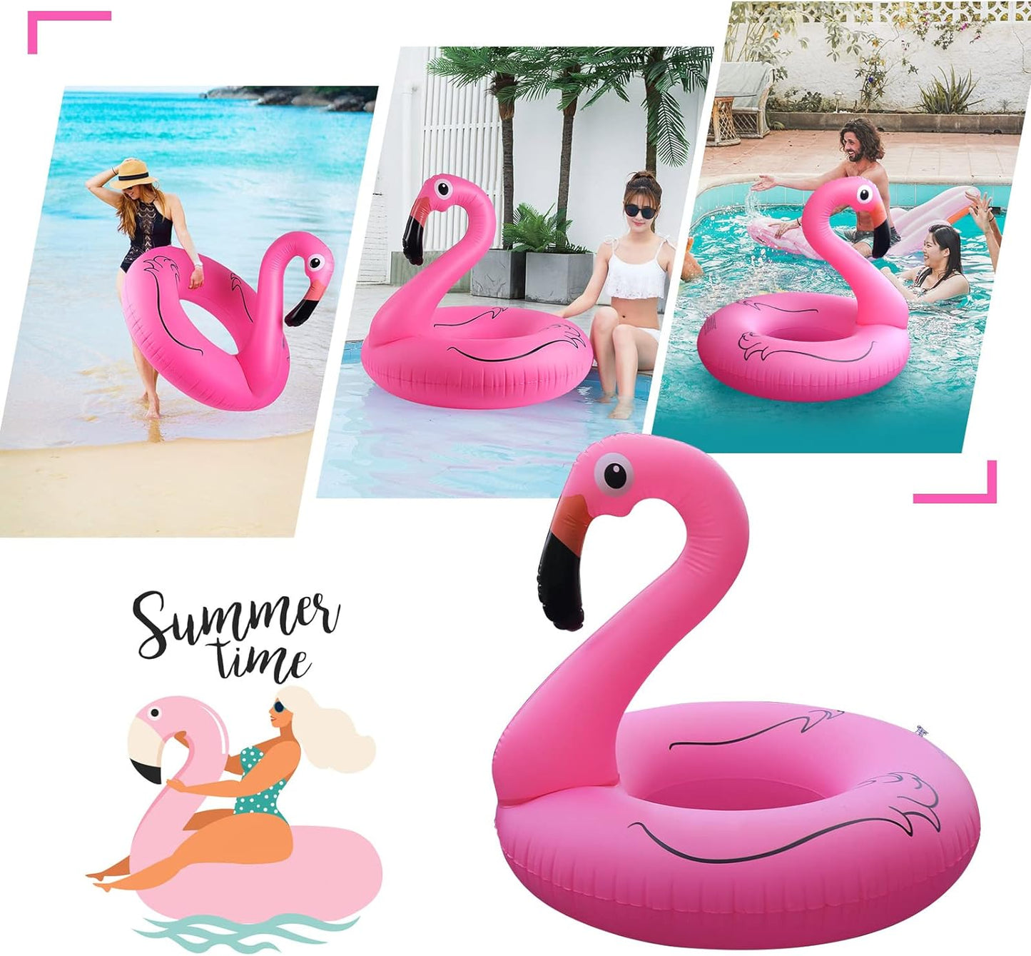 Flotador inflable de piscina con luz | Flamenco