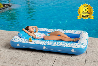 Flotador inflable de piscina para tomar sol con almohadilla