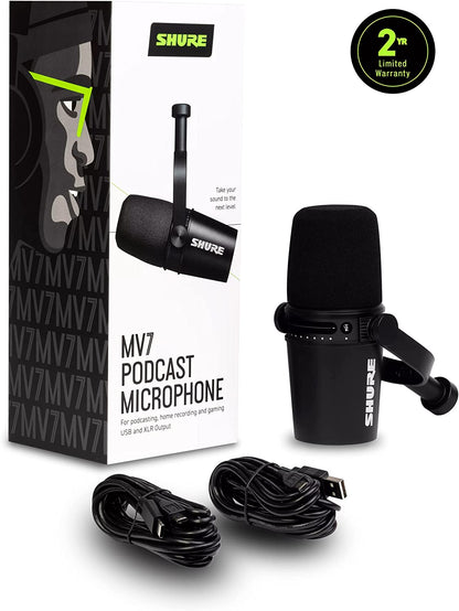 Micrófono USB para podcasting MV7 Negro Shure