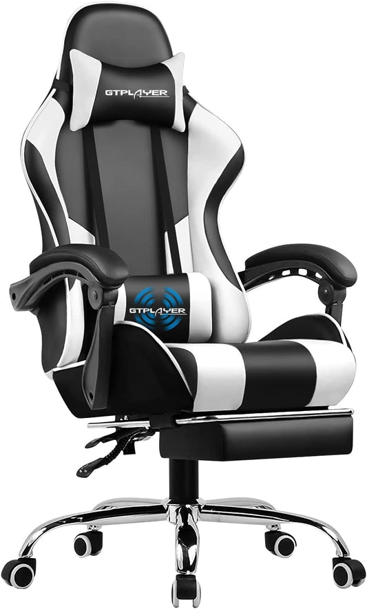 Silla gamer con reposapiés y soporte lumbar