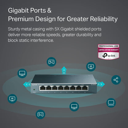 TP-Link Switch de red 8 puertos gigabit | TL-SG108