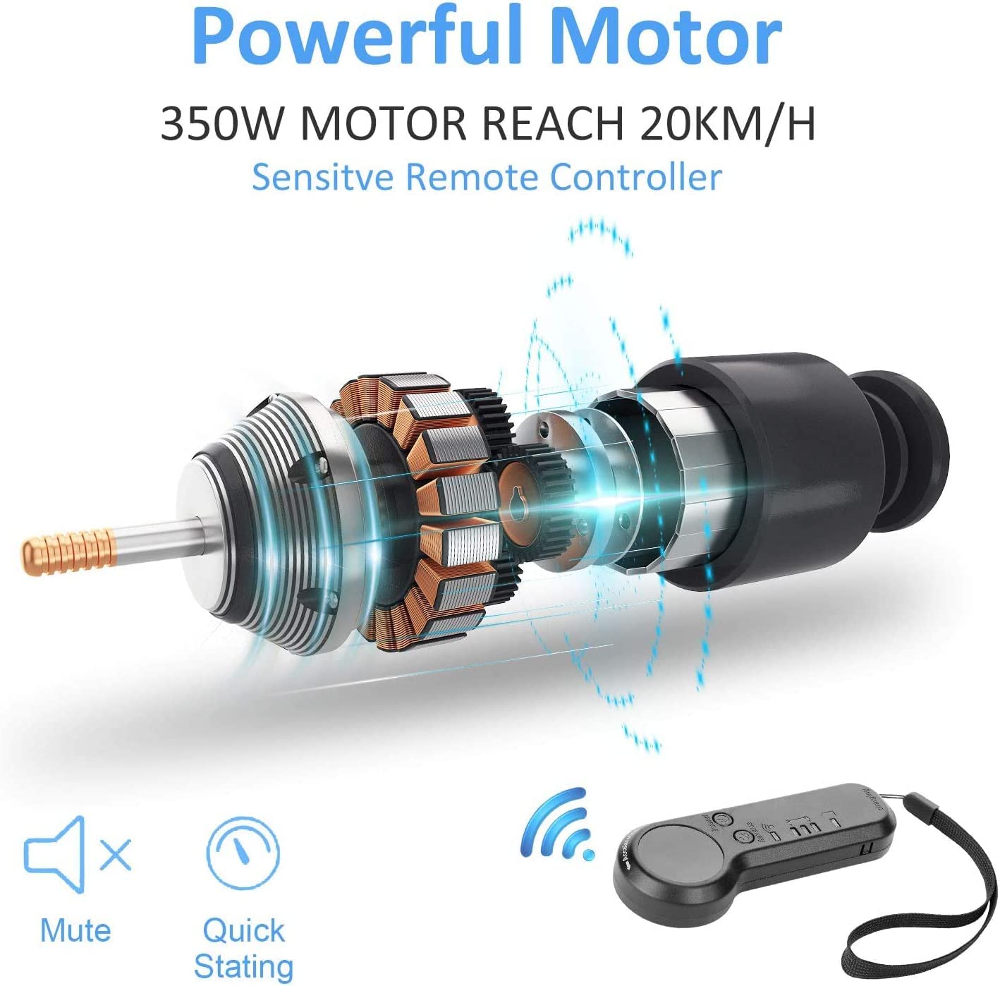 Monopatín eléctrico con control remoto inalámbrico