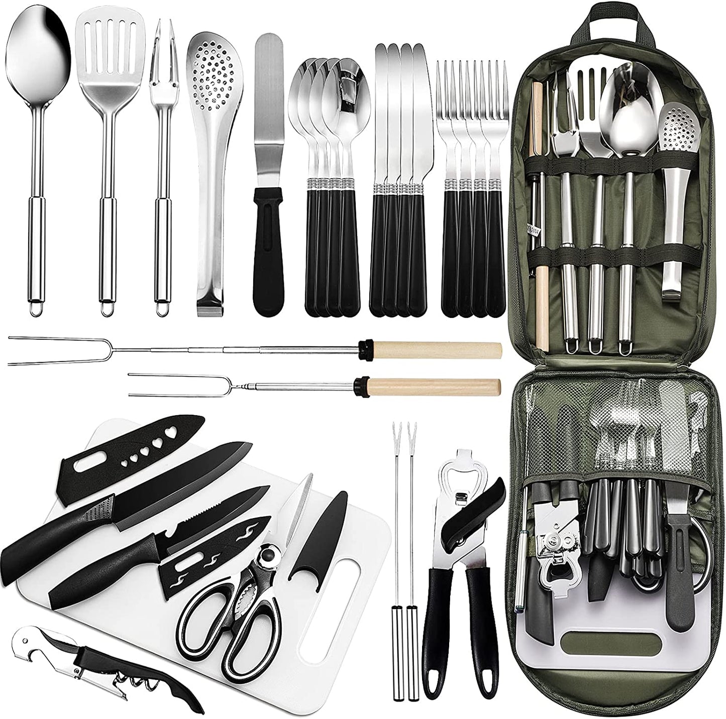 Juego de utensilios de cocina portátil para acampar de 27 piezas Freehiker