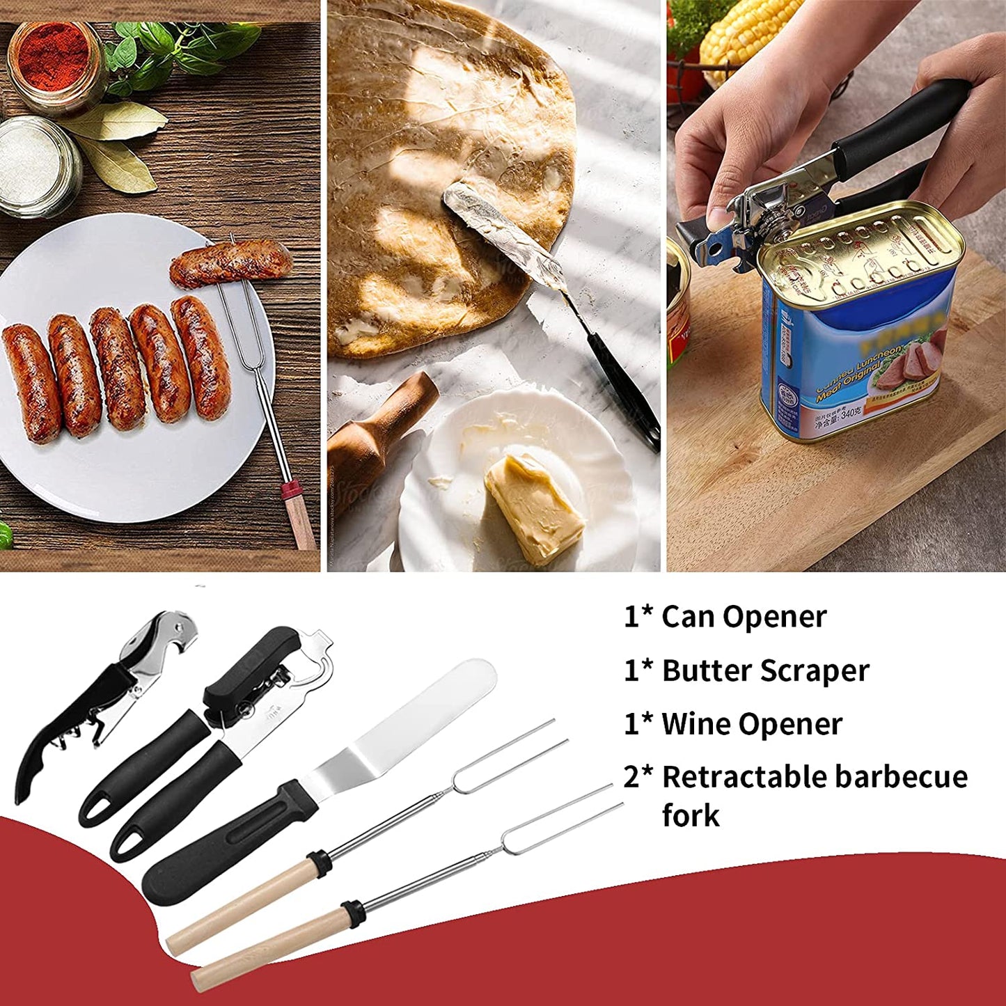 Juego de utensilios de cocina portátil para acampar de 27 piezas Freehiker