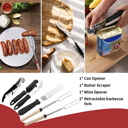 Juego de utensilios de cocina portátil para acampar de 27 piezas Freehiker